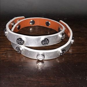 Tory Burch double wrap leather bracelet